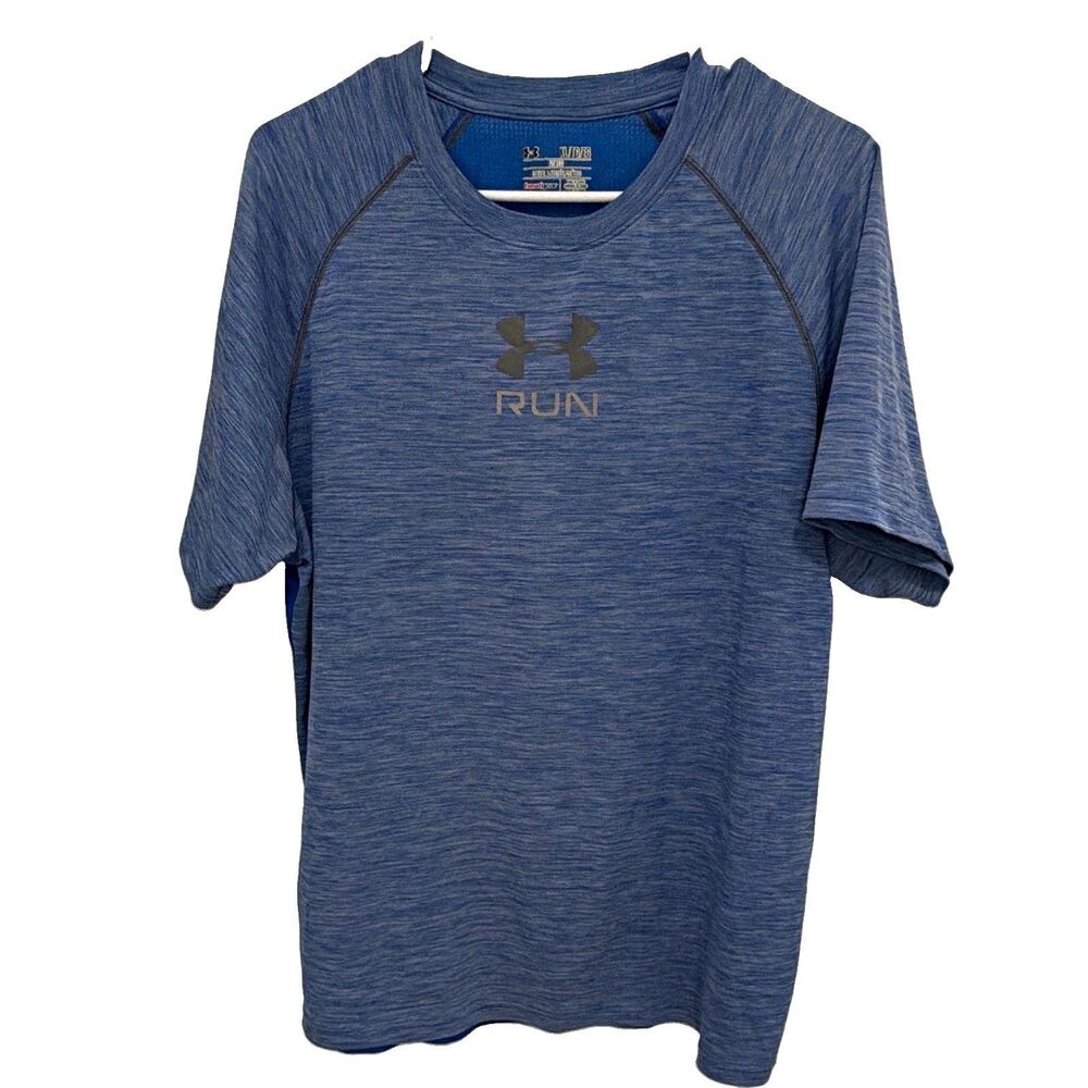 Under Armour Run Men's XL Blue Performance T-Shirt Fitted Athletic